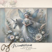 Vintage Eenhoorn & Winterfee Bloemendecoupage Tissuepapier