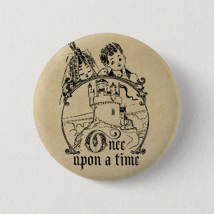 Vintage eens op een Tijdspeel, Decor, en Geschenke Ronde Button 5,7 Cm