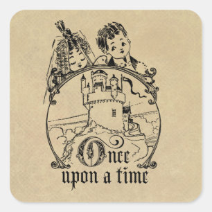 Vintage eens op een Tijdspeel, Decor, en Geschenke Vierkante Sticker