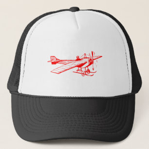 Vintage Eenvlakig Vliegtuig - Rood Trucker Pet