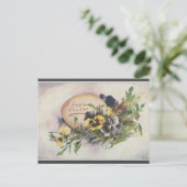 Vintage Egg and Pansies Easter Briefkaart (Staand voorkant)