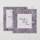Vintage Eggplant Plum Pattern Wedding Kaart (Voorkant / Achterkant)