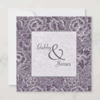 Vintage Eggplant Plum Pattern Wedding