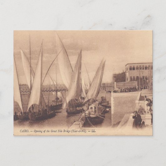 Vintage Egypt, Opening of Nile Bridge Briefkaart (Voorkant)