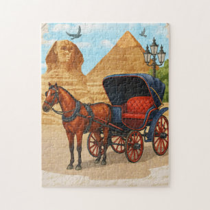 Vintage Egypte Paardentuig Kunstprint – Retro T Legpuzzel