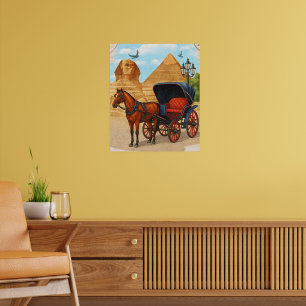 Vintage Egypte Paardentuig Kunstprint – Retro T Poster