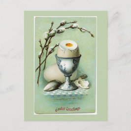 Vintage Ei in een Briefkaart van Pasen van de Kop
