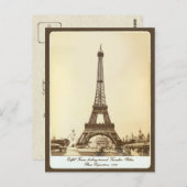 Vintage Eiffel Tower Paris Exhibition 1889 France Briefkaart (Voorkant / Achterkant)