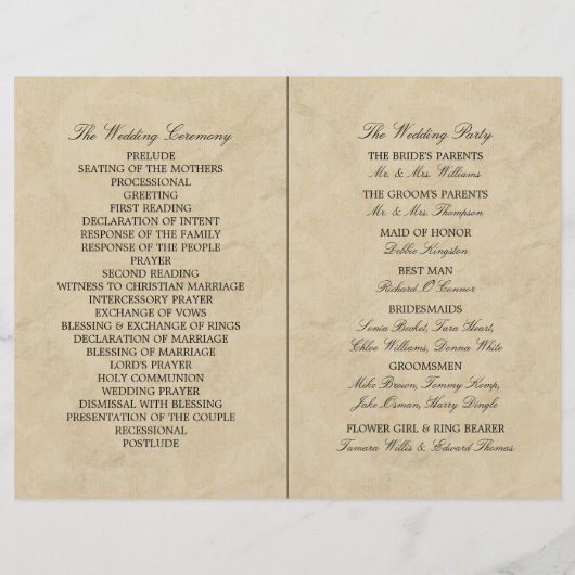 Vintage Eiffel Tower Paris Wedding Programme (Achterkant)