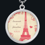 Vintage Eiffeltoren Jubileum Ketting<br><div class="desc">De Kettingen van de Weddenschap van het huwelijk van het huwelijk - om achtergrondkleur te veranderen - klik aanpassen - geef uit - kies laatste hulpmiddel in daling onderaan menu en kies van één van de getoonde kleuren of ga uw rgb hexcode voor uw kleur van de douanebruiloft in -...</div>