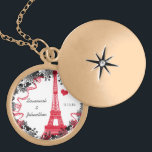 Vintage Eiffeltoren Jubileum Ketting<br><div class="desc">Wedding Keepsake Wedding Party Kettingen - om de achtergrondkleur te wijzigen - klik op aanpassen - klik op bewerken - kies de laatste tool in het vervolgkeuzemenu en kies uit een van de getoonde kleuren of voer uw RGB-hexadecimale code in voor uw aangepaste trouwkleur - om de letterkleur te wijzigen...</div>