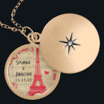 Vintage Eiffeltoren Jubileum Ketting<br><div class="desc">De Kettingen van de Weddenschap van het huwelijk van het huwelijk - om achtergrondkleur te veranderen - klik aanpassen - geef uit - kies laatste hulpmiddel in daling onderaan menu en kies van één van de getoonde kleuren of ga uw rgb hexcode voor uw kleur van de douanebruiloft in -...</div>