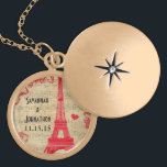 Vintage Eiffeltoren Jubileum Ketting<br><div class="desc">De Kettingen van de Weddenschap van het huwelijk van het huwelijk - om achtergrondkleur te veranderen - klik aanpassen - geef uit - kies laatste hulpmiddel in daling onderaan menu en kies van één van de getoonde kleuren of ga uw rgb hexcode voor uw kleur van de douanebruiloft in -...</div>