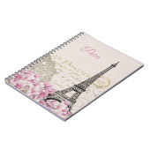 Vintage Eiffeltoren Parijs Briefkaart Notitieboek (Linkerzijde)