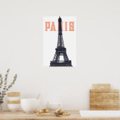 Vintage Eiffeltoren Parijs Europa Reis Foto Poster (Keuken)