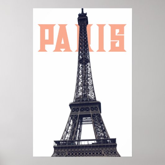 Vintage Eiffeltoren Parijs Europa Reis Foto Poster (Voorkant)