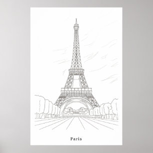 Vintage Eiffeltoren Parijs Frankrijk Muurkunst Pos Poster