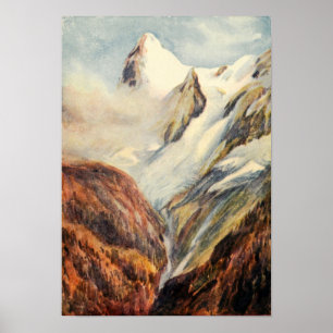 Vintage Eiger Mountains in het Poster van de Berne