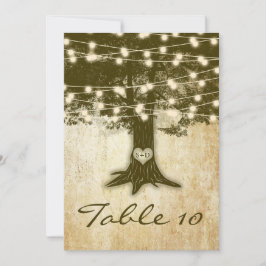 Vintage Eikenboom Lichten Trouwtafel Nummerkaart Kaart