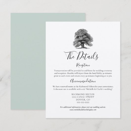 Vintage Eikenboom Trouw The Details kaart (Voorkant / Achterkant)