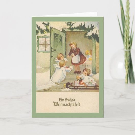 Vintage Ein Frohes Weihnachtsfest Duitse Kerstmis Kaart (Voorkant)