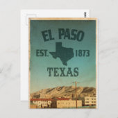 Vintage El Paso Texas Travel Briefkaart (Voorkant / Achterkant)