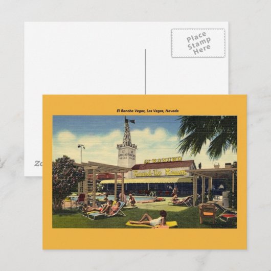 Vintage El Rancho Vegas Briefkaart (Voorkant / Achterkant)