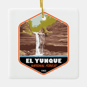 Vintage El Yunque National Forest Puerto Rico Keramisch Ornament