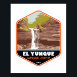 Vintage El Yunque National Forest Puerto Rico Poster<br><div class="desc">El Yunque National Forest vectorkunstwerk. El Yunque National Forest is een tropisch regenwoud in het noordoosten van Puerto Rico.</div>