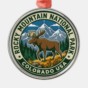 Vintage eland bij Rocky Mountain National Park USA Metalen Ornament