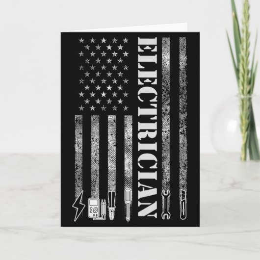 Vintage Electrician Nge Usa Flag Graphic  Kaart (Voorkant)