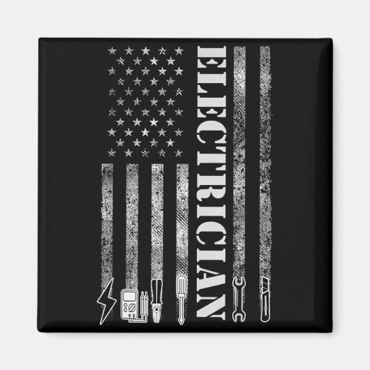 Vintage Electrician Nge Usa Flag Graphic  Magneet (Voorkant)