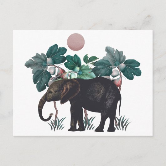 Vintage Elefant Briefkaart (Voorkant)