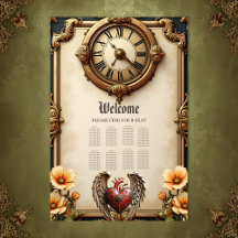 Vintage elegance: an elegant clock and heart. 