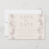 Vintage Elegance: Classic Neutral Wedding Save The Date (Voorkant)
