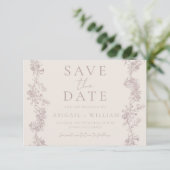Vintage Elegance: Classic Neutral Wedding Save The Date (Staand voorkant)