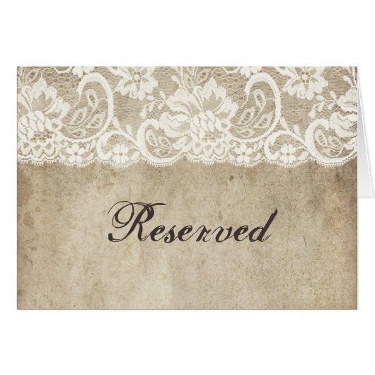 Vintage Elegance Ribbon op Lace Wedding Reserved (Voorkant Horizontaal)