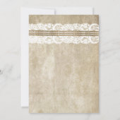 Vintage Elegance Twine over uitnodiging voor wedde (Achterkant)