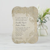 Vintage Elegance Wedding Toile Floral Damask Kaart (Staand voorkant)