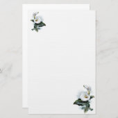 Vintage Elegance White Calla Lily Briefpapier (Voorkant / Achterkant)