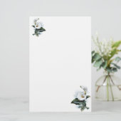 Vintage Elegance White Calla Lily Briefpapier (Staand voorkant)