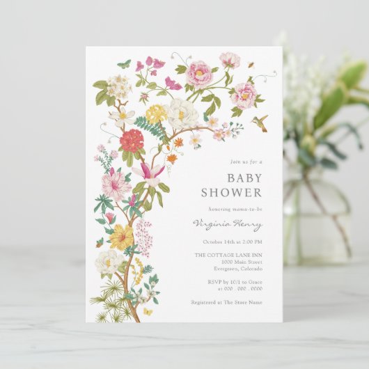 Vintage Elegant Baby shower Kaart (Staand voorkant)