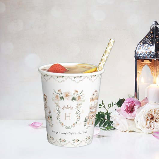 Vintage Elegant | Baby shower Little Princess Papieren Bekers