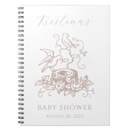 Vintage Elegant Bird Nest Baby shower Notitieboek