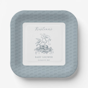 Vintage Elegant Bird Nest Baby shower Papieren Bordje