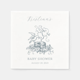 Vintage Elegant Bird Nest Baby shower Servet