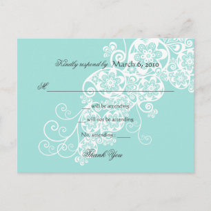 Vintage Elegant Boho Floral Paisley Wedding RSVP Uitnodiging Briefkaart