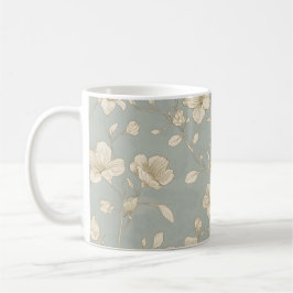Vintage Elegant Botanical Line Art Koffiemok