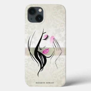Vintage Elegant, Chic, Kant, Meisje Silhouet Case-Mate iPhone Case