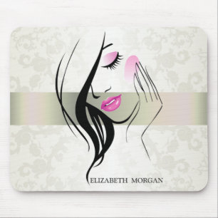 Vintage Elegant, Chic, Kant, Meisje Silhouet Muismat